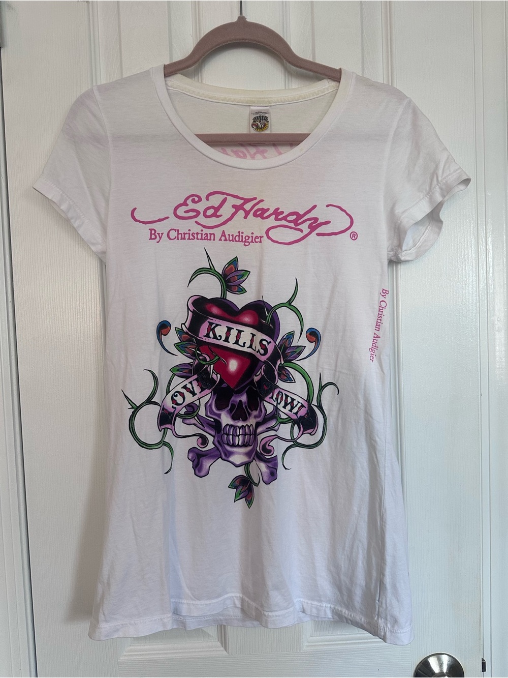 VTG Ed Hardy by Christian Audigier "Love Kills Slowly" Graphic Tee - Size L